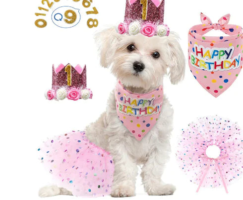 Cute Pet Birthday Saliva Towel for Party Decoration