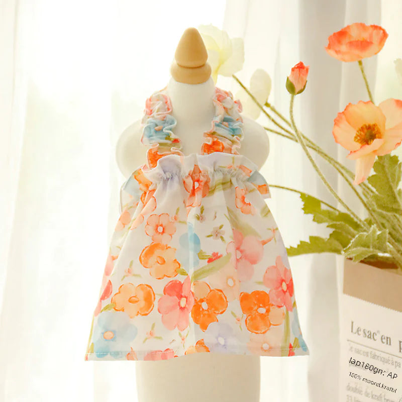Summer Pet Outfit - Floral Dress for Cats and Small Dogs