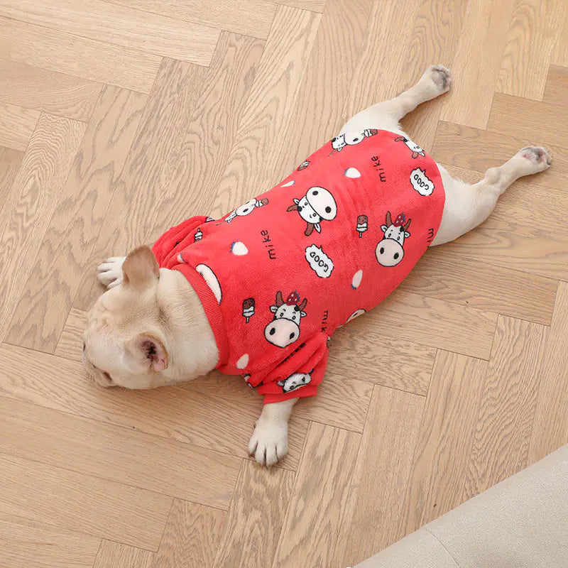 French Plush Pajamas for Pets with Fashion Flair