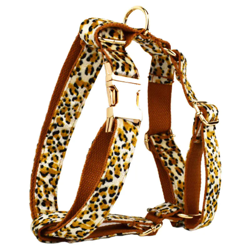 Leopard Print Dog Leash and Collar Set