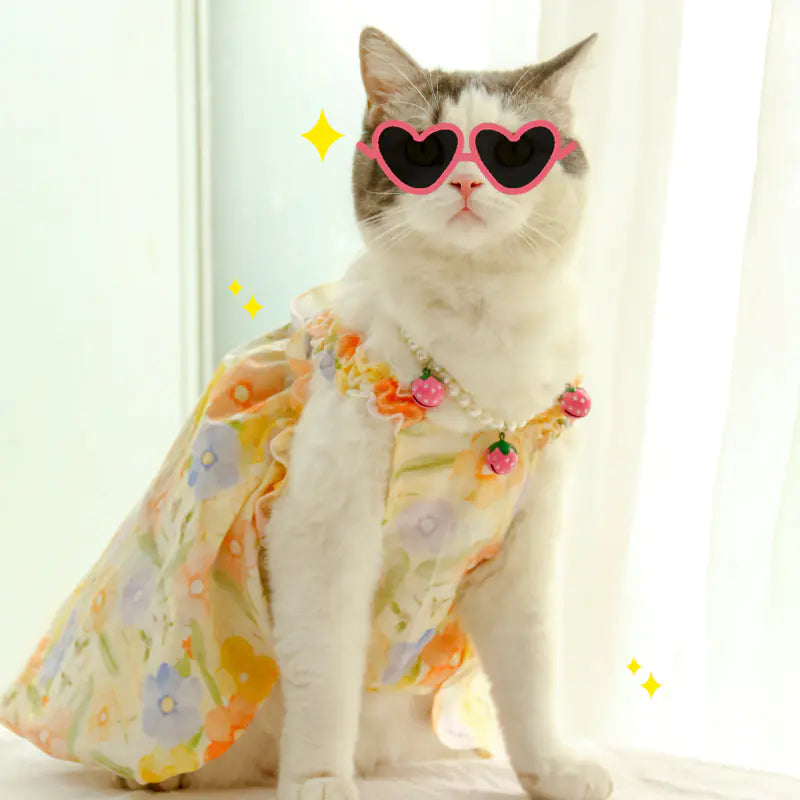 Summer Pet Outfit - Floral Dress for Cats and Small Dogs