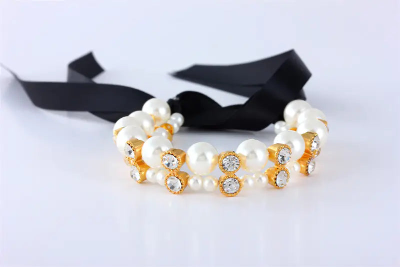 Bowknot Ribbon Pearl Necklace