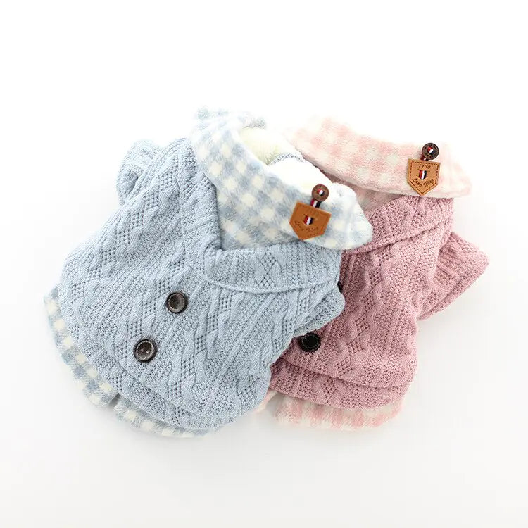 2020 Fall Winter Pet Dog Clothes - Plaid Design
