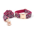 Leopard Print Rose Gold Pet Collar and Leash Set