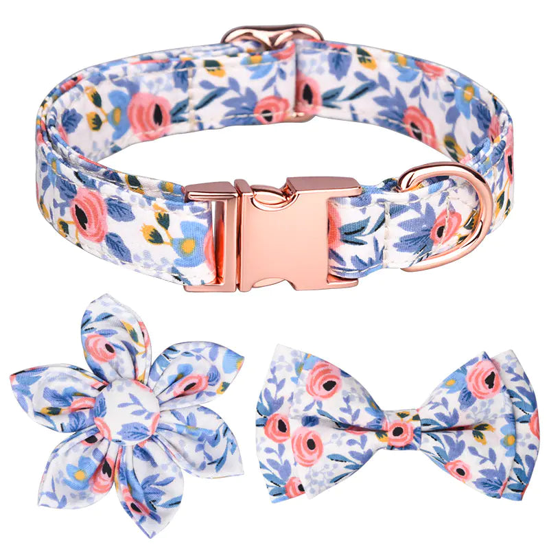 Detachable Hexapetalous Flowers Dog Collar