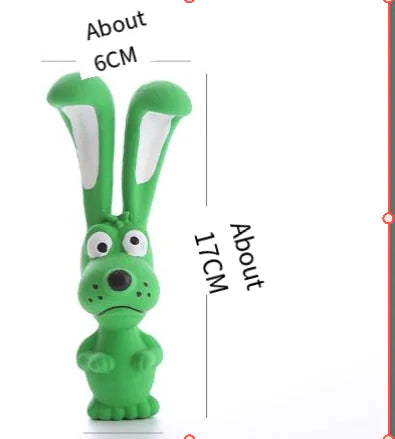 Chewable Latex Dog Toy - Squeaky Playful Bunny
