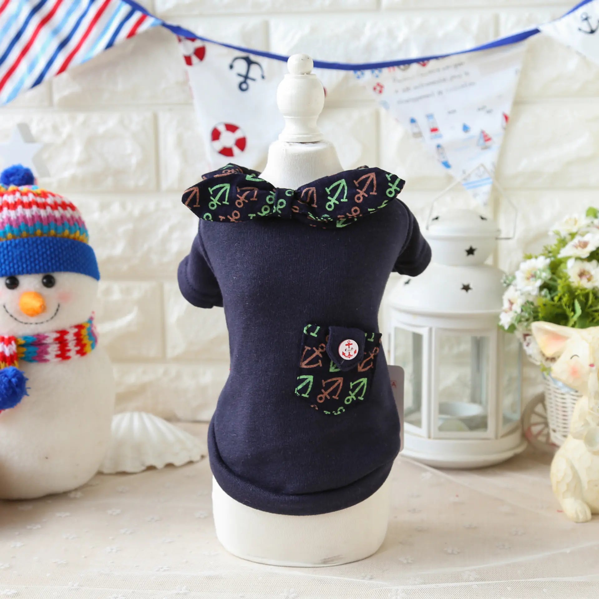 Anchor Pocket Scarf for Two-Legged Dog Apparel