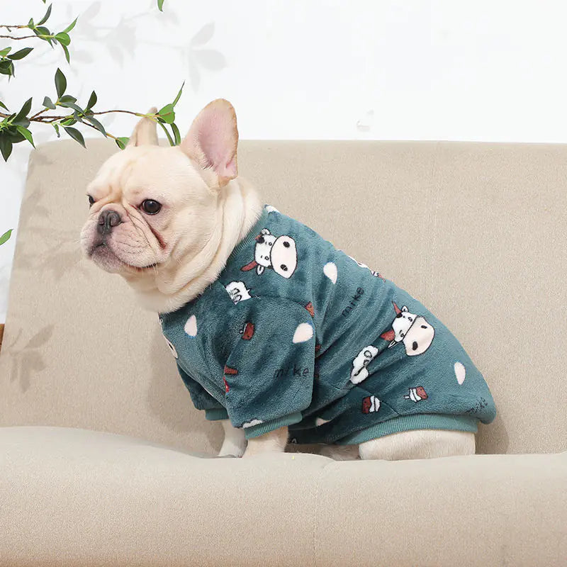 French Plush Pajamas for Pets with Fashion Flair