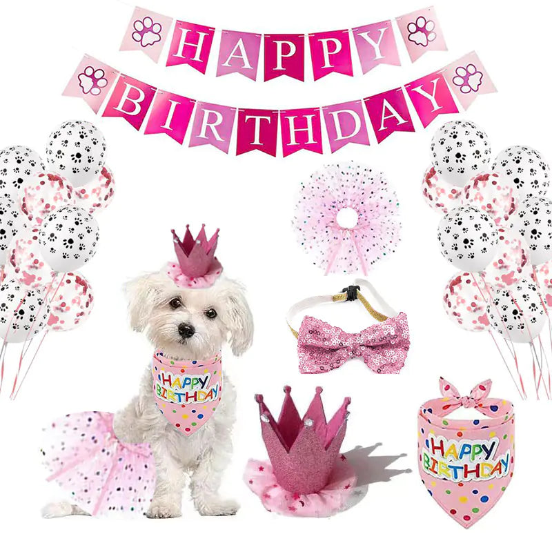 Cute Pet Birthday Saliva Towel for Party Decoration