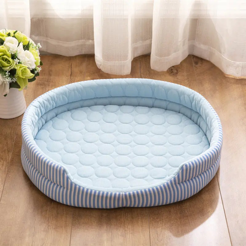 Cooling Pet Bed with Ice Silk Mat for All Seasons