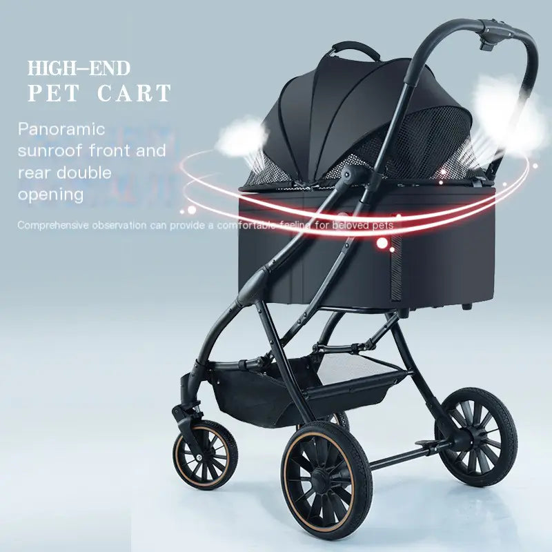 Automatic Folding Pet Stroller for Small Dogs and Cats