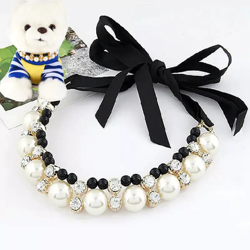 Bowknot Ribbon Pearl Necklace