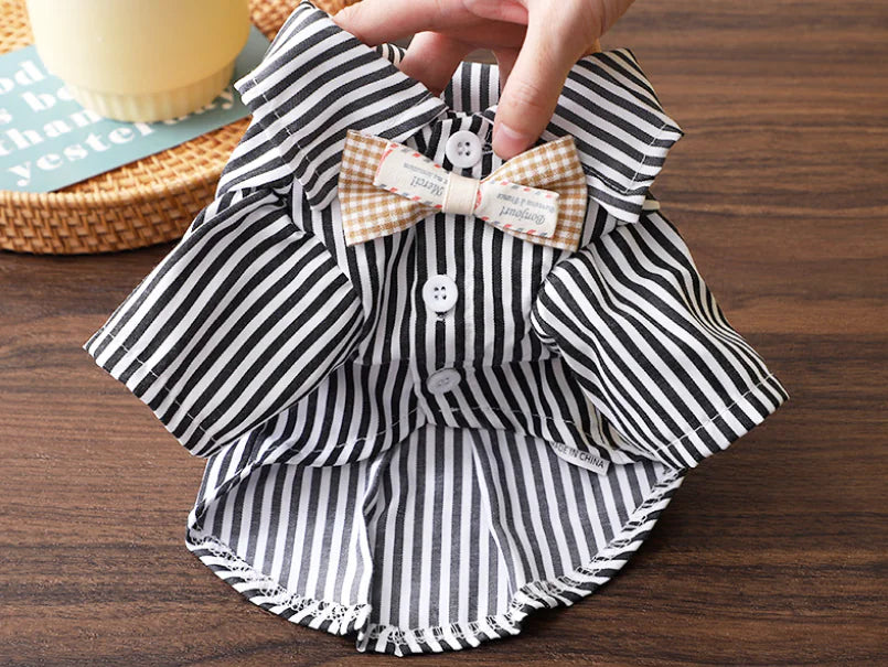 Striped Dress for Cats and Dogs, Pet Clothes for Puppies
