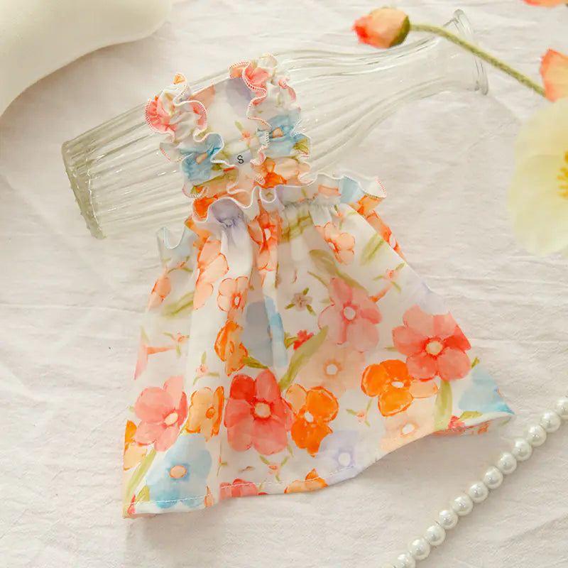 Summer Pet Outfit - Floral Dress for Cats and Small Dogs