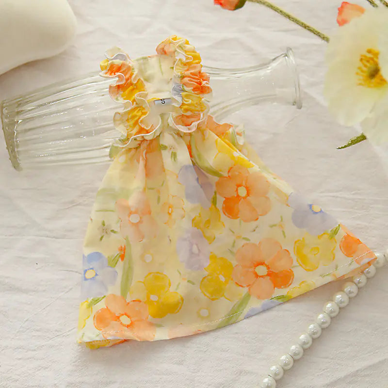 Summer Pet Outfit - Floral Dress for Cats and Small Dogs