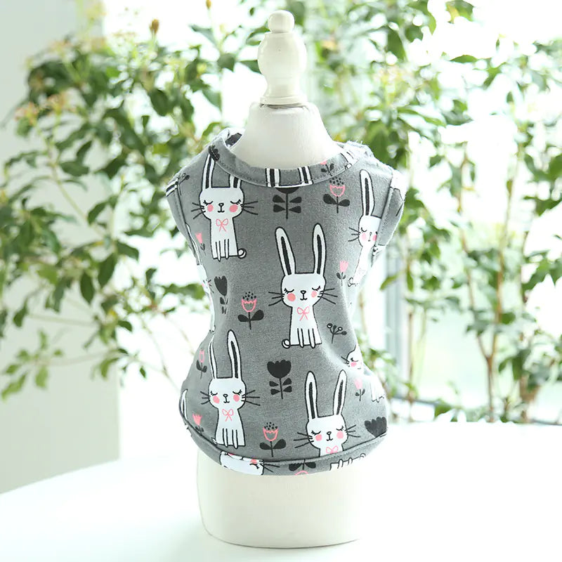 Cute Bunny Cartoon Cotton Vest for Pets