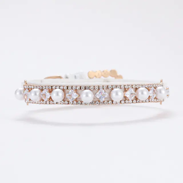 Pearl & Rhinestone Dog Collar