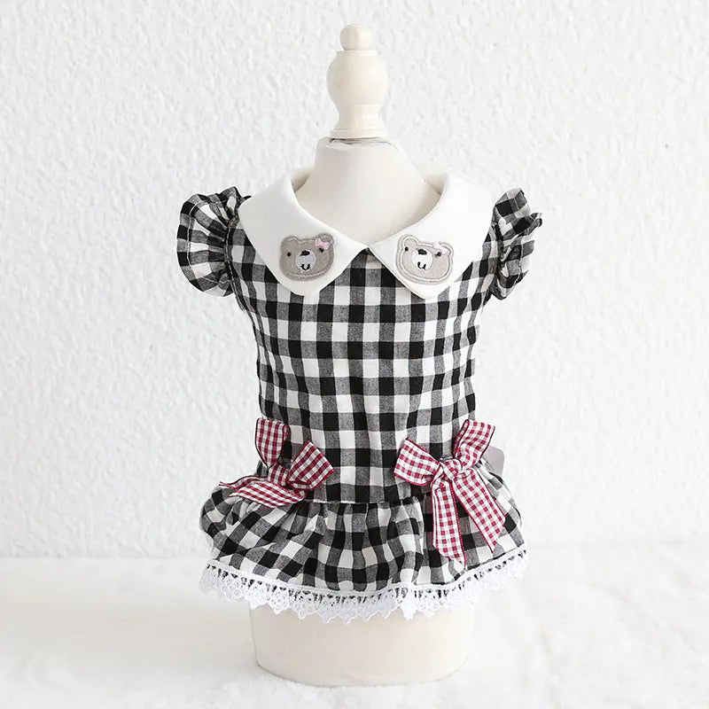 Plaid Skirt Collar for Pet Dogs and Cats