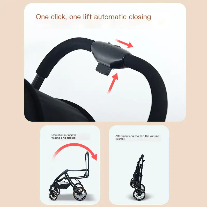Automatic Folding Pet Stroller for Small Dogs and Cats