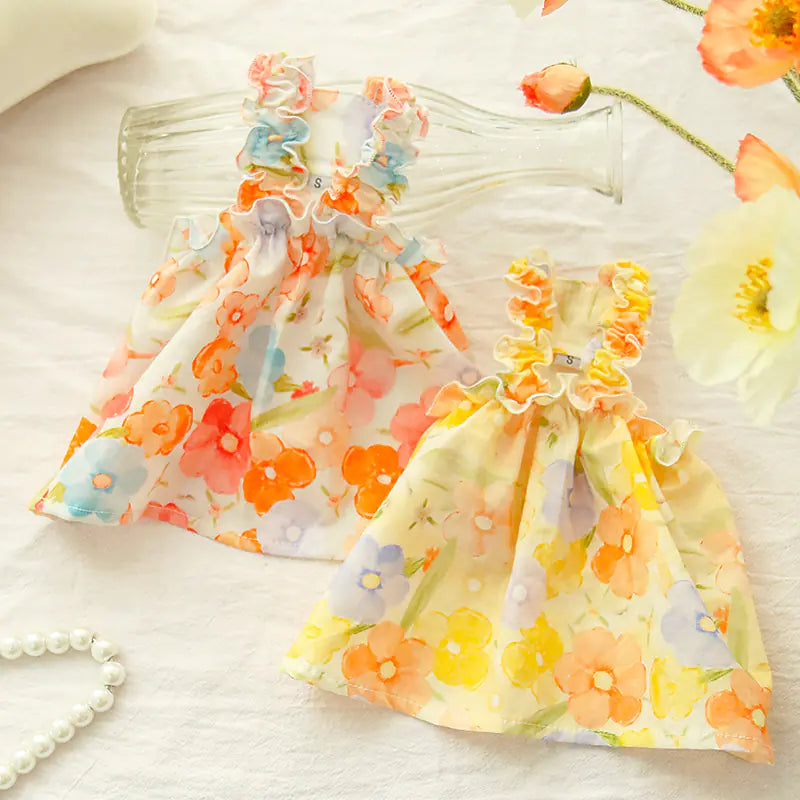 Summer Pet Outfit - Floral Dress for Cats and Small Dogs