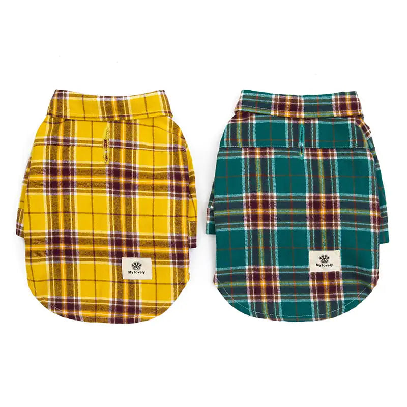 Plaid Shirt for Pets - Stylish Leisure Wear