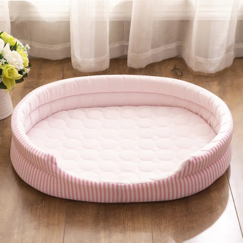 Cooling Pet Bed with Ice Silk Mat for All Seasons