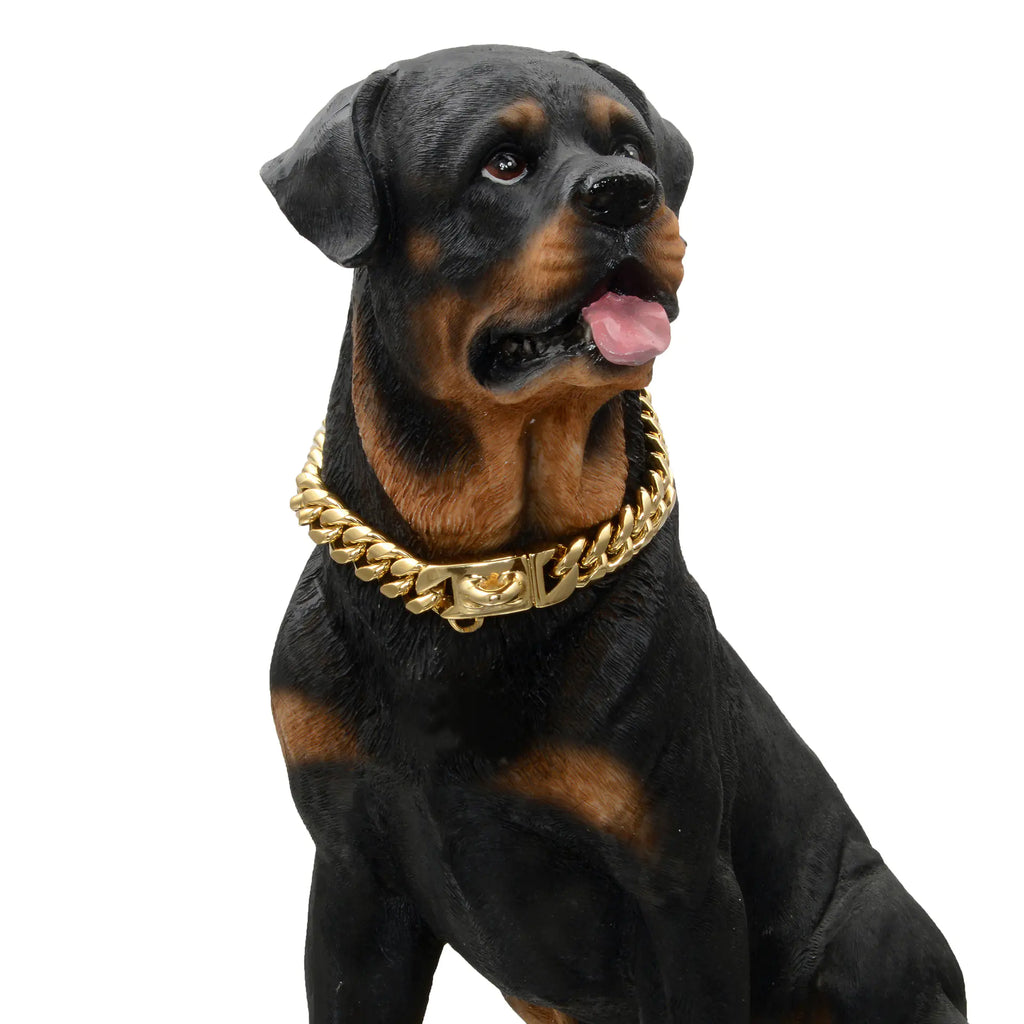 Cuban Chain Steel Dog Collar