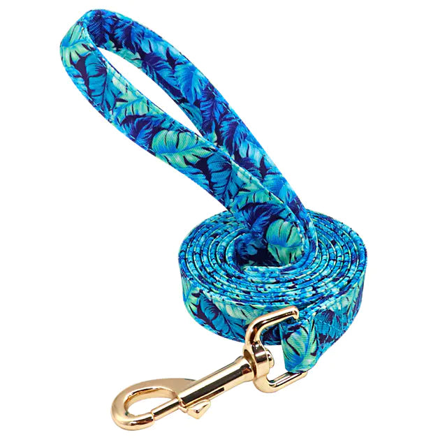 Personalized Floral Dog Collar and Leash Set for Dogs