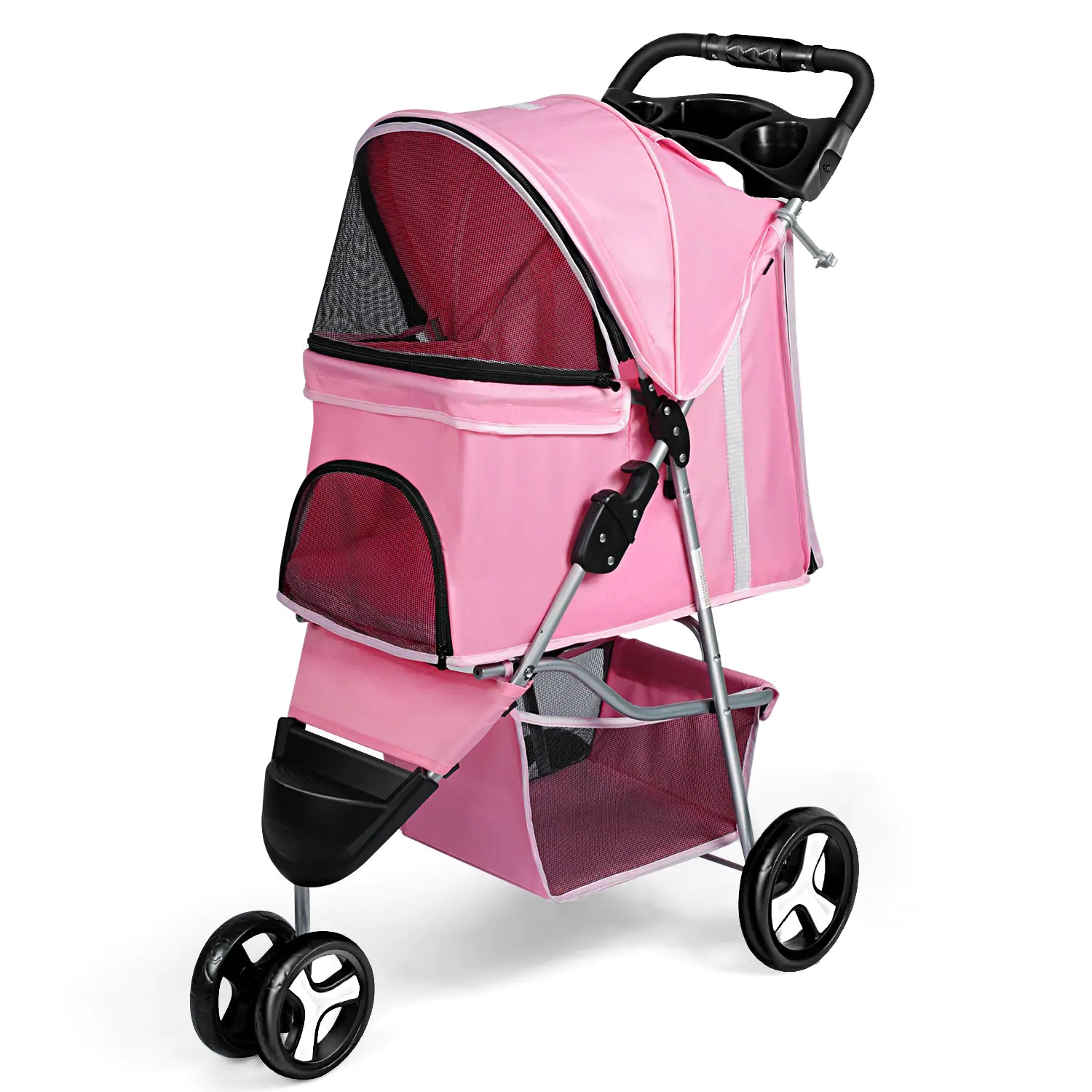 Foldable Outdoor Pet Stroller for Dogs and Cats
