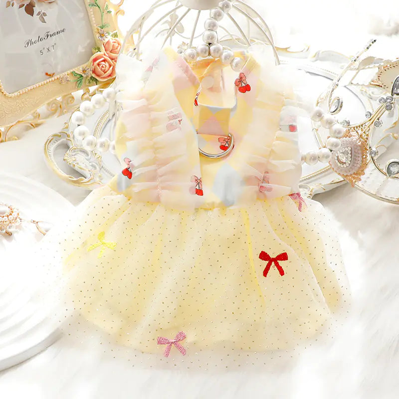 Embroidered Thin Pet Princess Skirt for Dogs and Cats