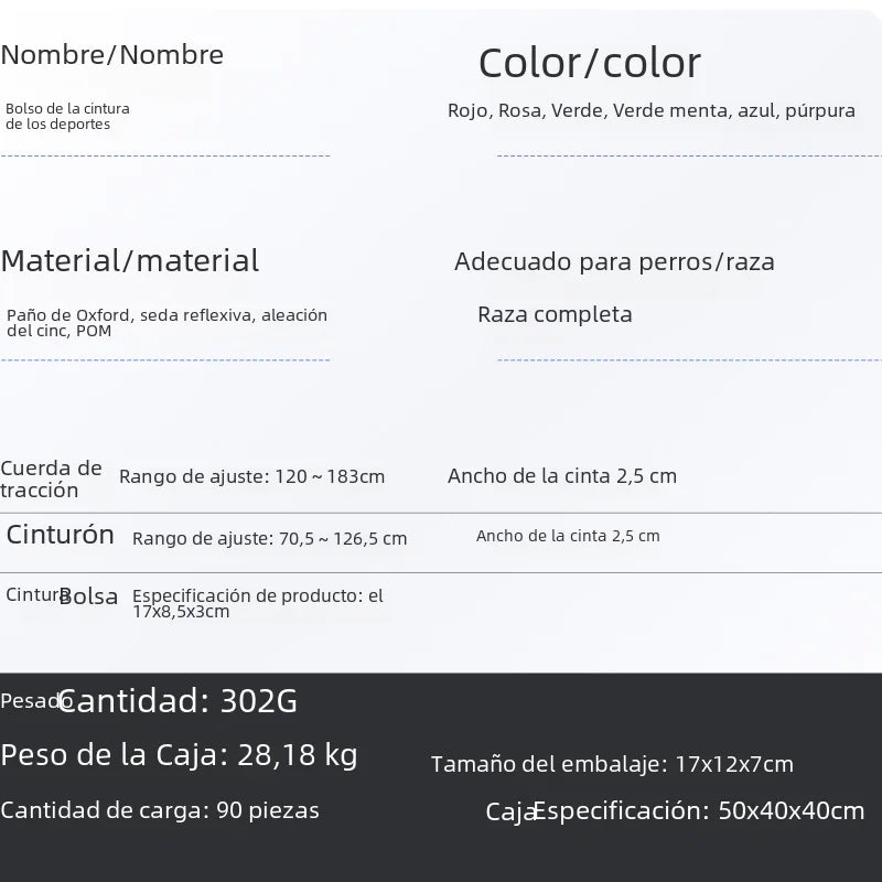 Cross-Border Amazon Pet Running Waist Bag with Leash