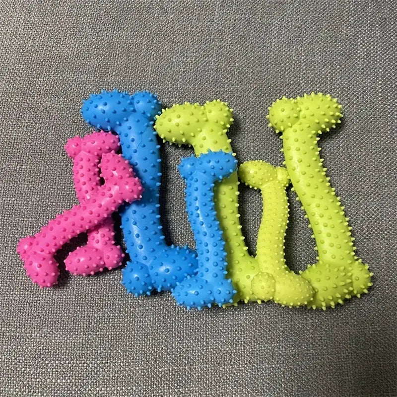 Dog Rubber Bone Chewing Toy for Teeth Cleaning