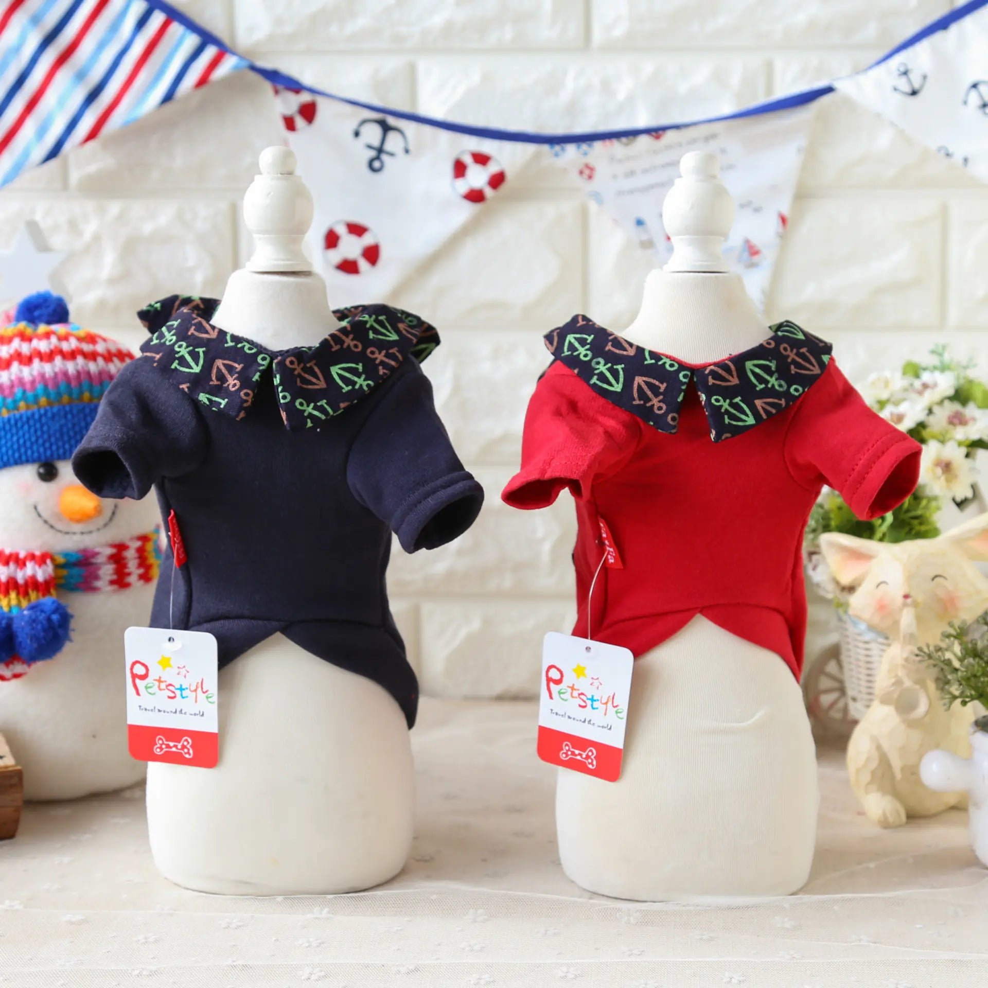 Anchor Pocket Scarf for Two-Legged Dog Apparel