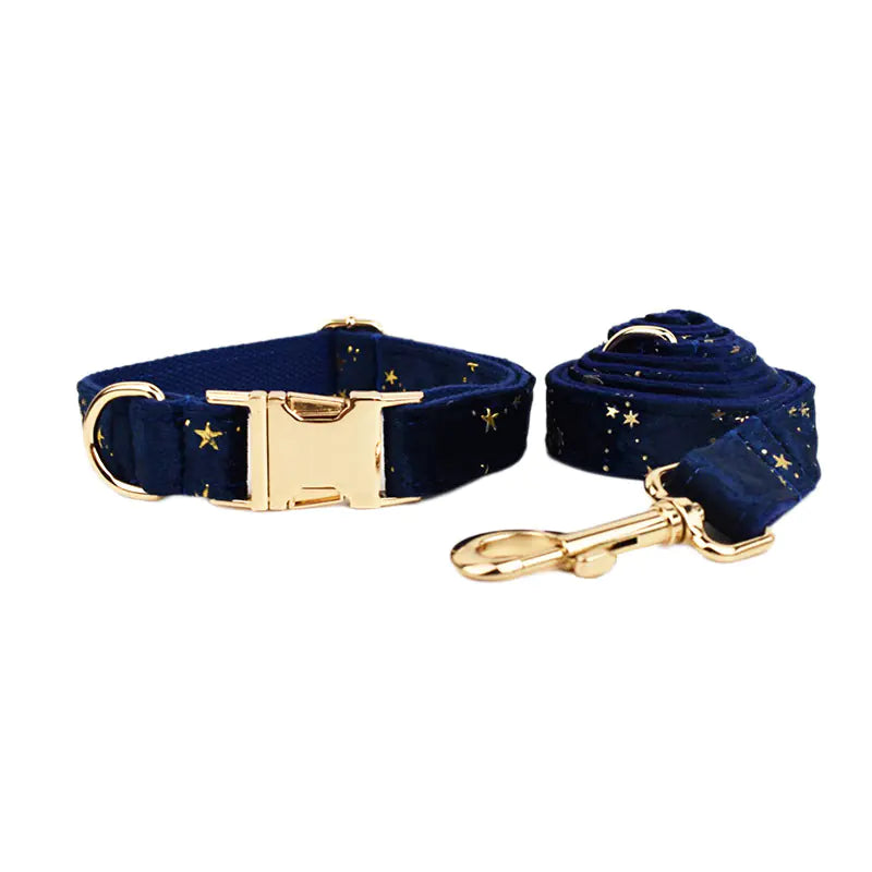 Velvet Pet Collar with Leash Attachment