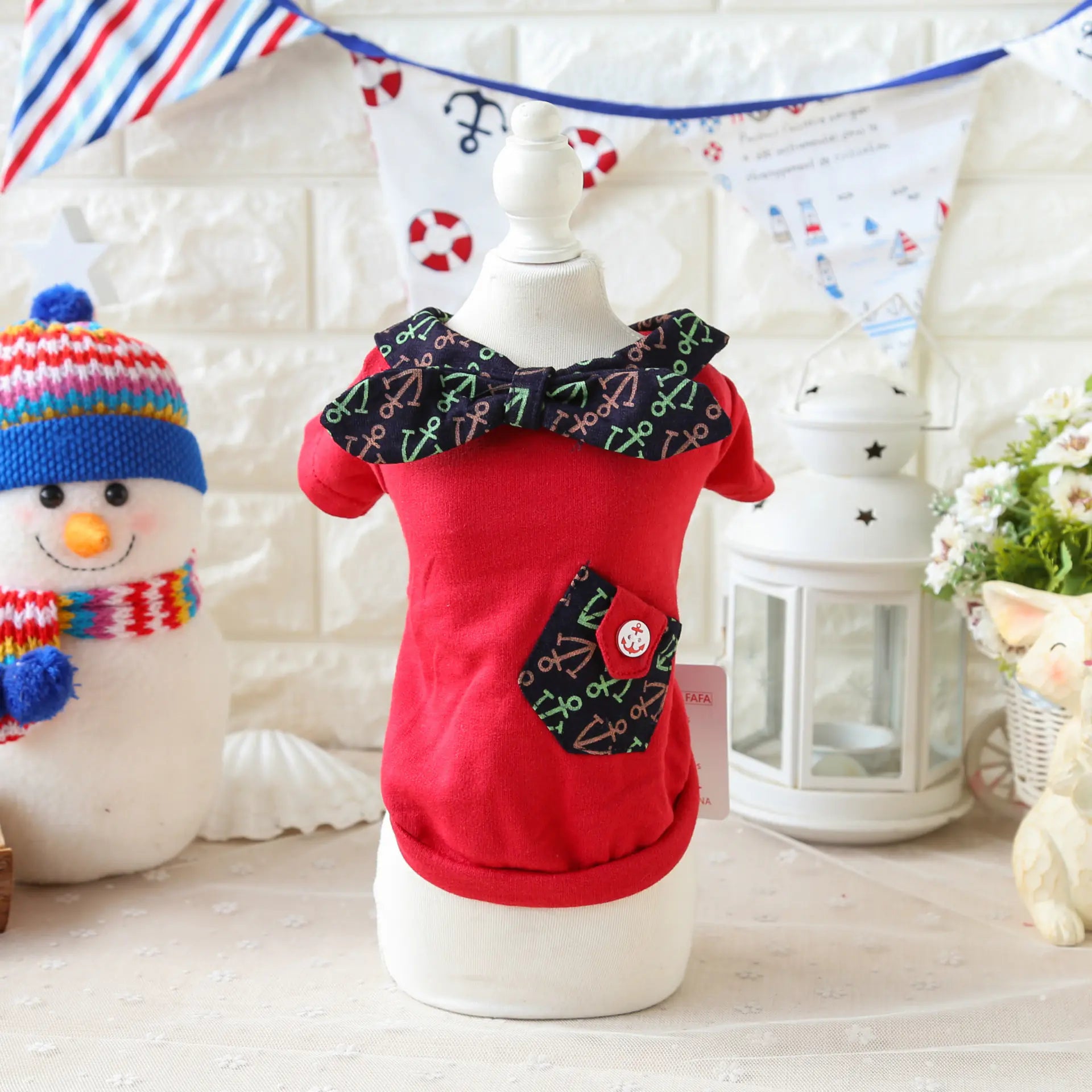 Anchor Pocket Scarf for Two-Legged Dog Apparel