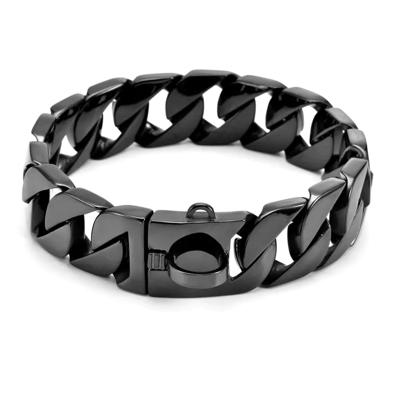 Black Steel Dog Collar