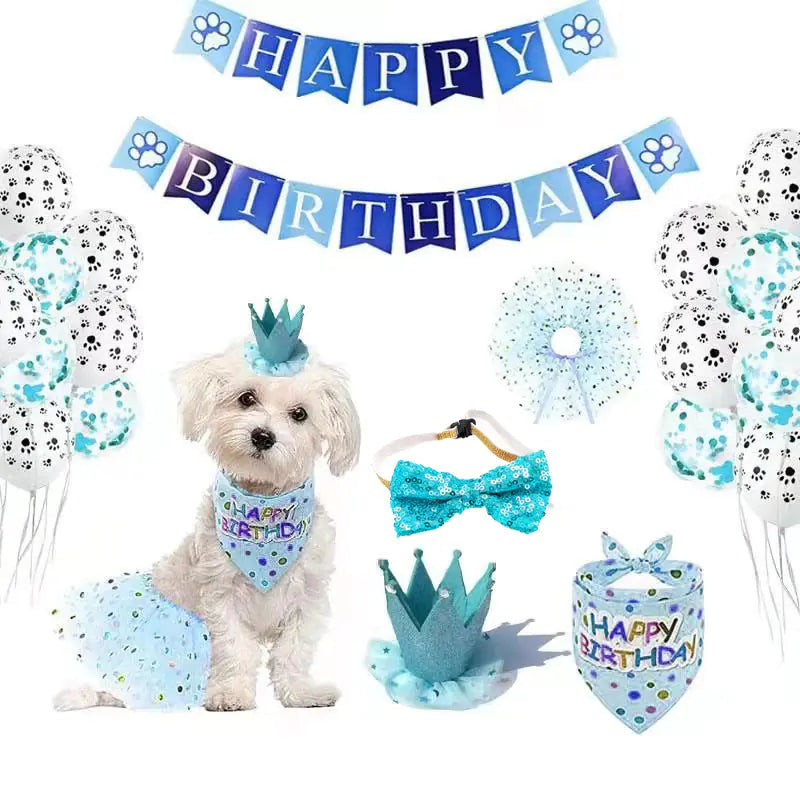 Cute Pet Birthday Saliva Towel for Party Decoration