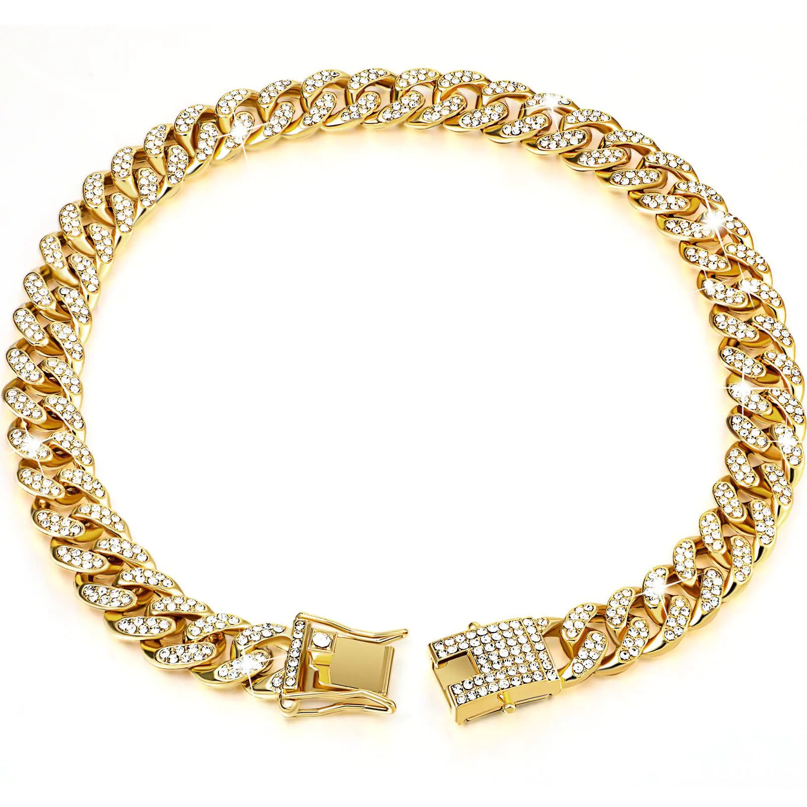 Diamond Hip Hop Dog Collar and Necklace Combo