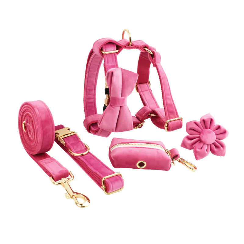 Velvet Fabric Dog Collar for Pets