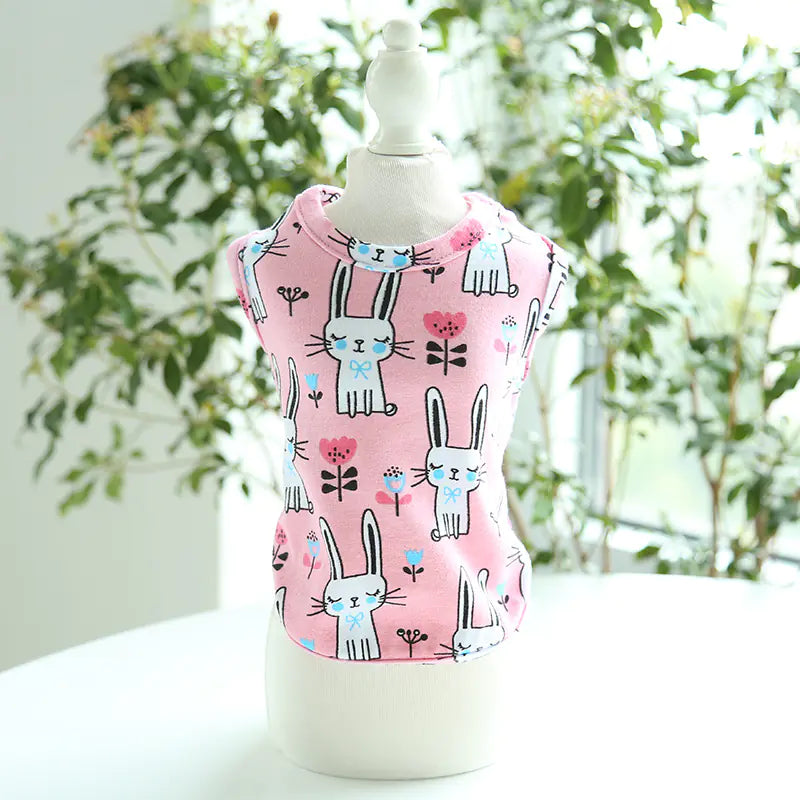 Cute Bunny Cartoon Cotton Vest for Pets