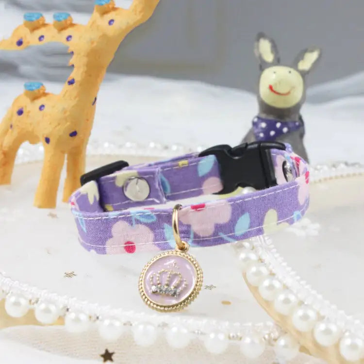 Adjustable Floral Pet Collar with Sweet Design