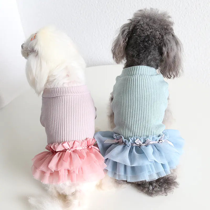 Powder Blue Wool Skirt for Pets