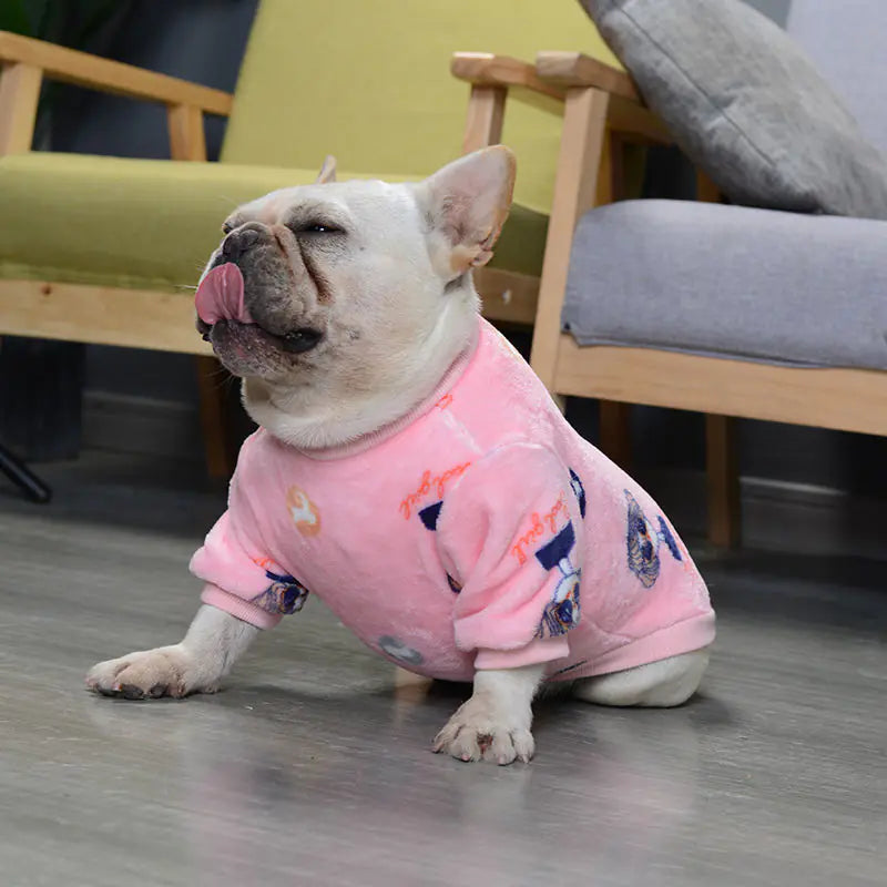 French Plush Pajamas for Pets with Fashion Flair